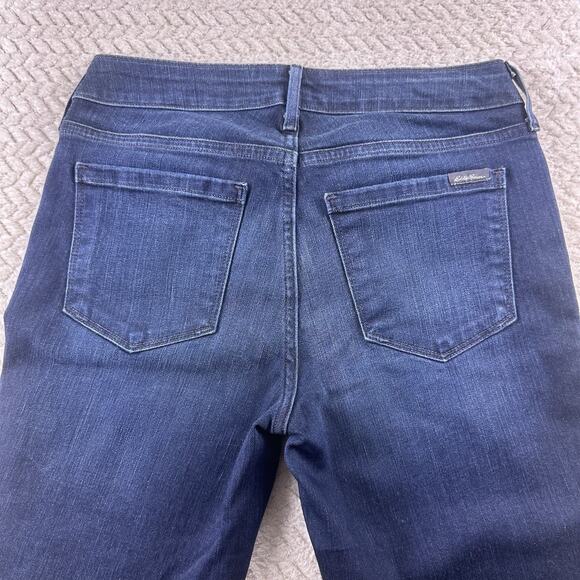 Women's Eddie Bauer Slightly Curvy Skinny Zip Ankle Dark Wash Denim Jeans Sz 2 - Picture 5 of 15